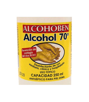 Alcohol etilico alcohoben de 70º bote de 250 ml